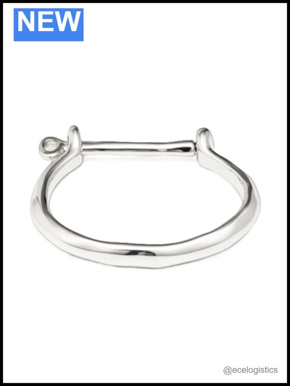 Handcrafted in Spain Sterling Silver-Plated Shackled Bangle Bracelet